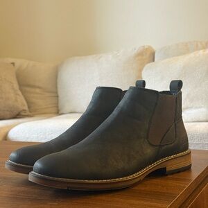 BKE Black Leather Men's Ankle Boots